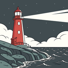 lighthouse in the night