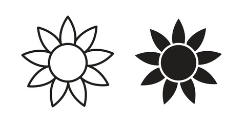 Fototapeta premium Sunflower icons in trendy flat style. symbol for your web site design, app, UI Vector EPS 10.