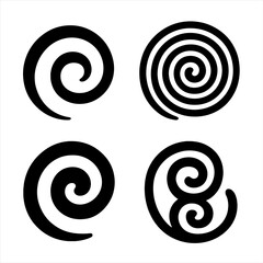 Abstract spiral patterns on gradient background ? set of four designs