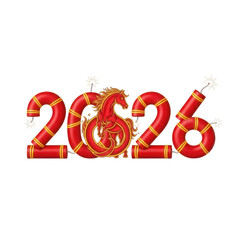 Vibrant chinese new year 2026 horse zodiac sign celebration with red firecracker numbers and golden accents symbolizing prosperity and good fortune