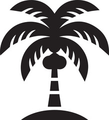 A striking silhouette of a date palm tree against a dark background