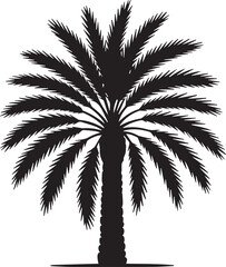Elegant date palm silhouette against a grayscale background artistic presentation