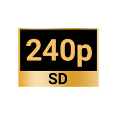 240p SD video resolution icon isolated on transparent background 