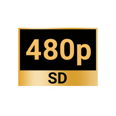 480p SD video resolution icon isolated on transparent background 