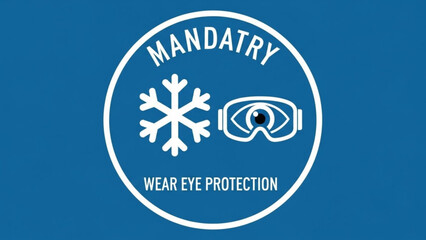Mandatory Eye Protection Symbol: A clear and concise symbol that conveys a crucial safety message, designed for environments where eye protection is not just recommended, but absolutely mandatory.