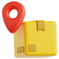 E-commerce Logistics Package Delivery Map Pointer 3D Icon