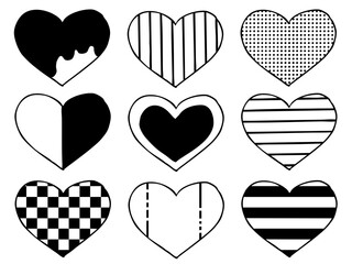 ハート いろいろ ころころ 線画