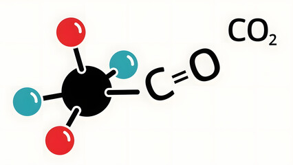 Carbon dioxide molecular structure with chemical formula