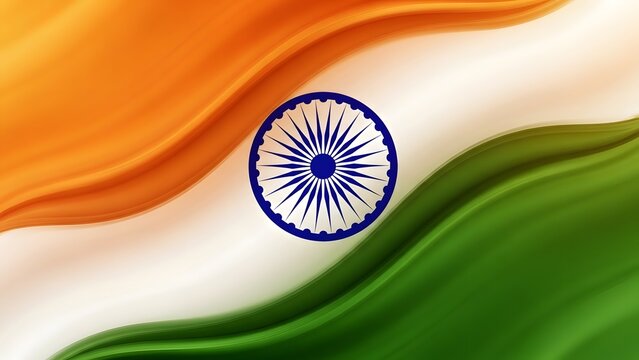 The indian national flag with ashoka chakra
