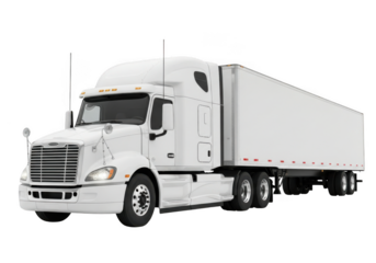 Freightliner semi truck isolated on transparent background for commercial transport