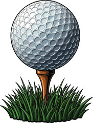 Golf Ball on Tee - Sports Equipment Clipart
Close-Up of Golf Ball Ready to Tee Off - Isolated Graphic