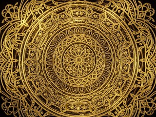 Fototapeta premium Intricate golden mandala design