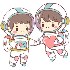 boy and girl with heart