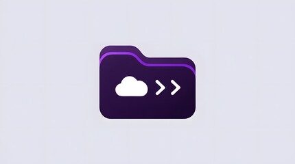 Fototapeta premium Fast cloud transfer icon illustrating rapid data movement and online processing 