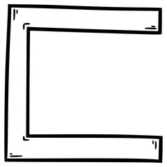 pigpen cipher F illustration hand drawn outline vector