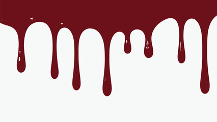 Red blood dripping effect on white background