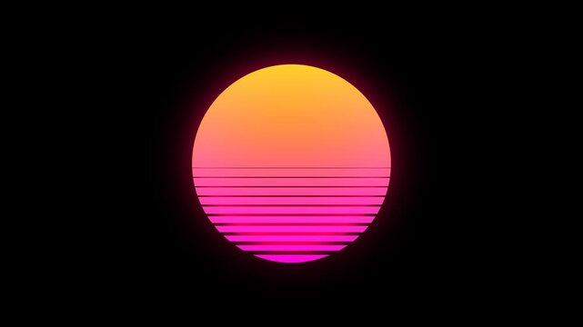 Retro Synthwave Outrun Sunset