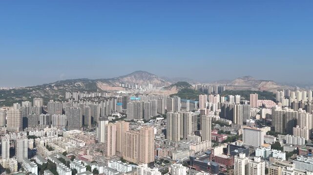 Lanzhou Cityscape - High-Rise Buildings and Urban Development in Western China