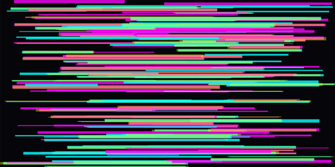 Abstract Cyberpunk Glitch Background with Digital Distortion Neon Lines
