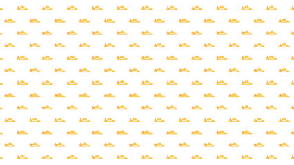 Seamless pattern of yellow crown icons on white background