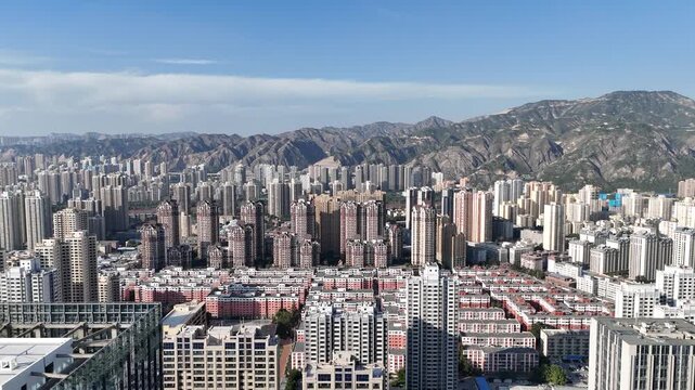Lanzhou City Skyline - High-Rise Buildings and Urban Development, Western China
