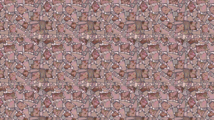 Vibrant pink and brown mosaic pattern with geometric shapes