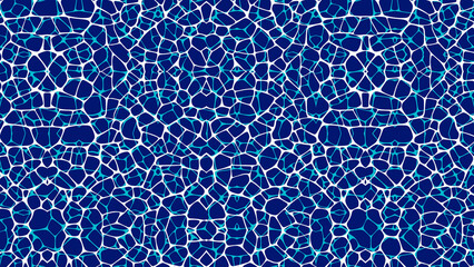 Vibrant blue mosaic pattern with white and turquoise accents