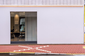 Large blank billboard on a street wall, banners with room to add your own text