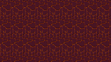 Dark maroon background with orange geometric pattern