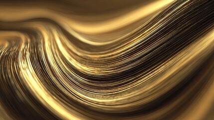 Abstract Golden Luxury Waves Background
