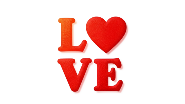 Valentine's day love heart symbol isolated on transparent background - Powered by Adobe