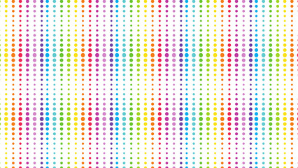 Vibrant multicolored dot pattern on white background