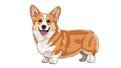 Cheerful cartoon corgi with a playful expression.