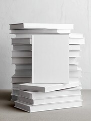 Minimalist White Book Stack Mockup