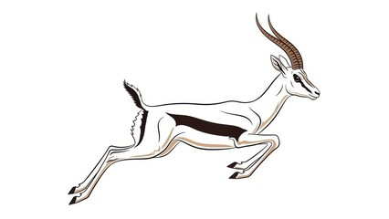 Artistic illustration of a leaping antelope.