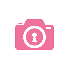 Camera Trendy Keyhole Icon Vector Template Illustration Design