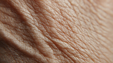 Macro Photograph of Human Skin Texture Showing Fine Wrinkles