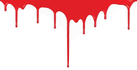 Fototapeta premium Red blood dripping effect on white background