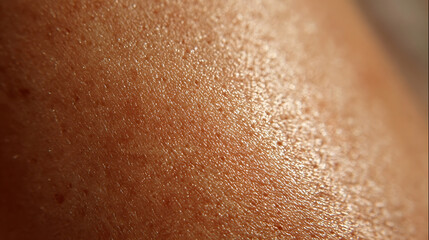 Fototapeta premium Macro Shot of Sweaty Human Skin Surface moisture texture