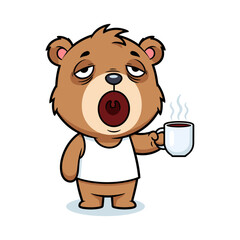 Bear enjoying a hot drink Vector © MdSakib