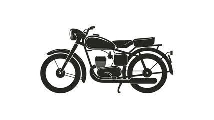 Fototapeta premium Vintage motorcycle silhouette a classic two wheeled vehicle in a monochrome style