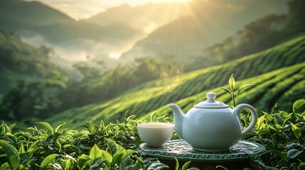 Sunrise in Tea Garden