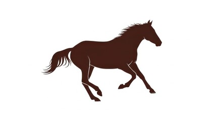 Silhouette of a galloping horse on a white background.