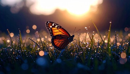 butterfly on grass