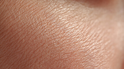 Macro View of Human Skin Texture with Visible Pores and Wrinkles