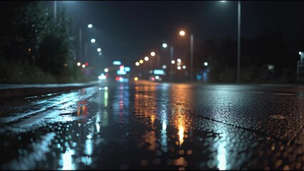 Snow blowing lightly across frozen ground on a subtle winter night scene