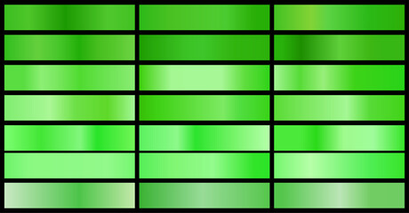 Green ecology gradient. Mega collection of green gradients for eco backgrounds, cover, frame, ribbon, banner, abel, flyer, card etc.