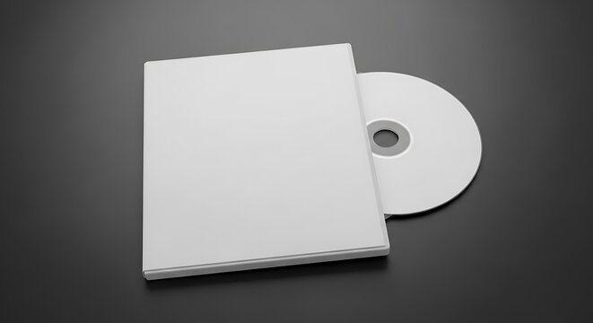 Blank CD and Cover Mockup on Dark Background for Design.
