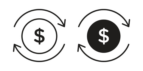 Cash flow icons symbol template for graphic and web design