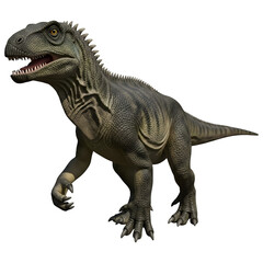 Obraz premium Megalosaurus Dinosaur Side View 3D Illustration Isolated on White Background